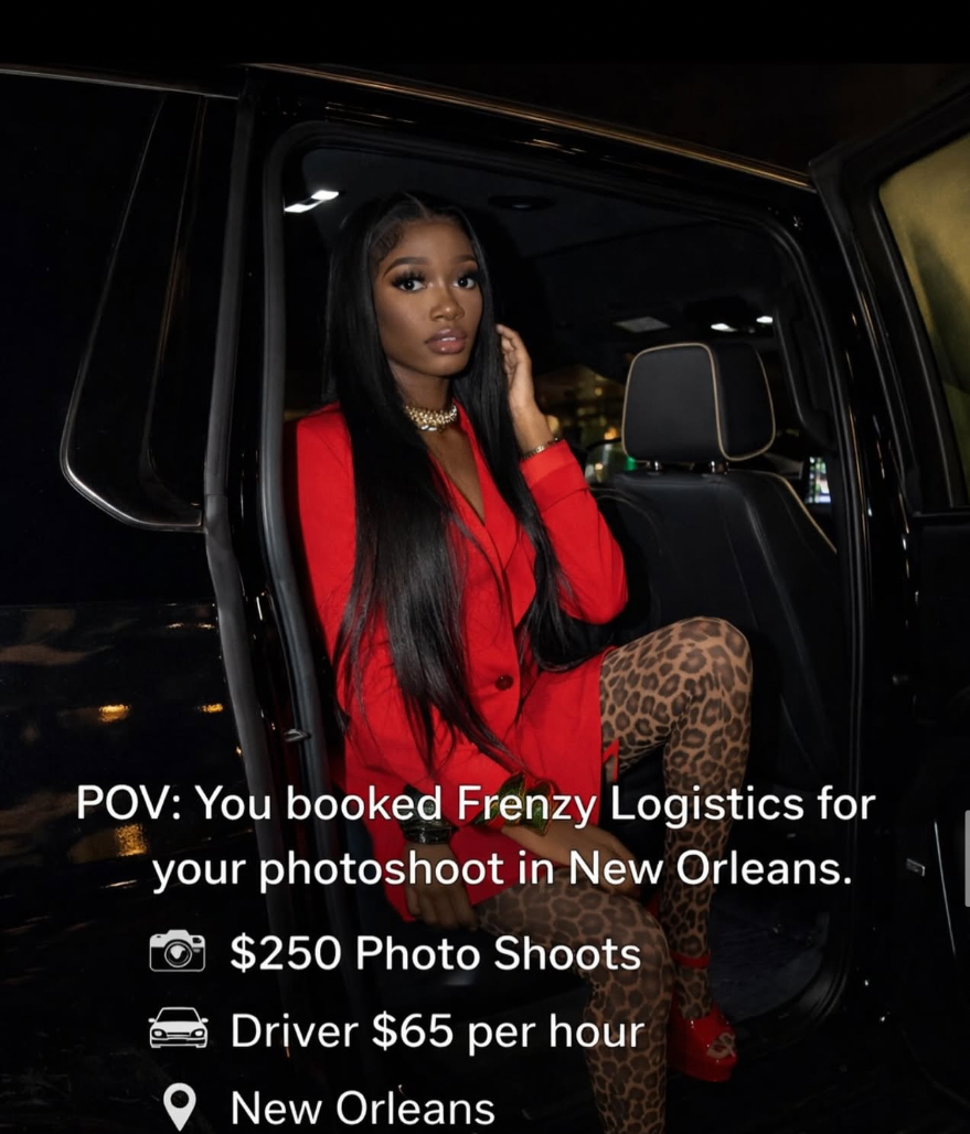 Client photoshoot portrait inside the Frenzy truck